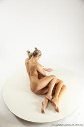 Nude Woman - Woman White Laying poses - ALL Slim Laying poses - on side long blond Multi angle poses Pinup